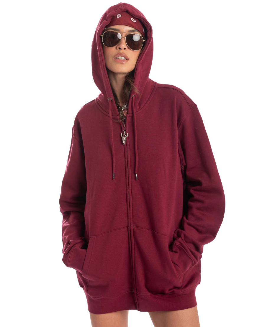 Felpa Oversize con Zip Pin-Up