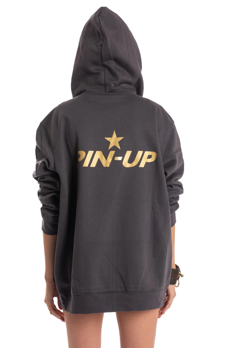 Felpa Oversize Con Zip Pin-up