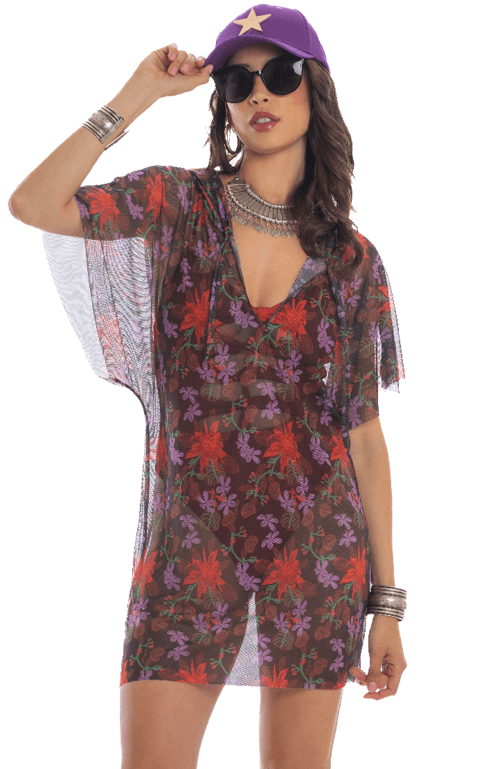 Flower Threads Hooded Blouse Dress