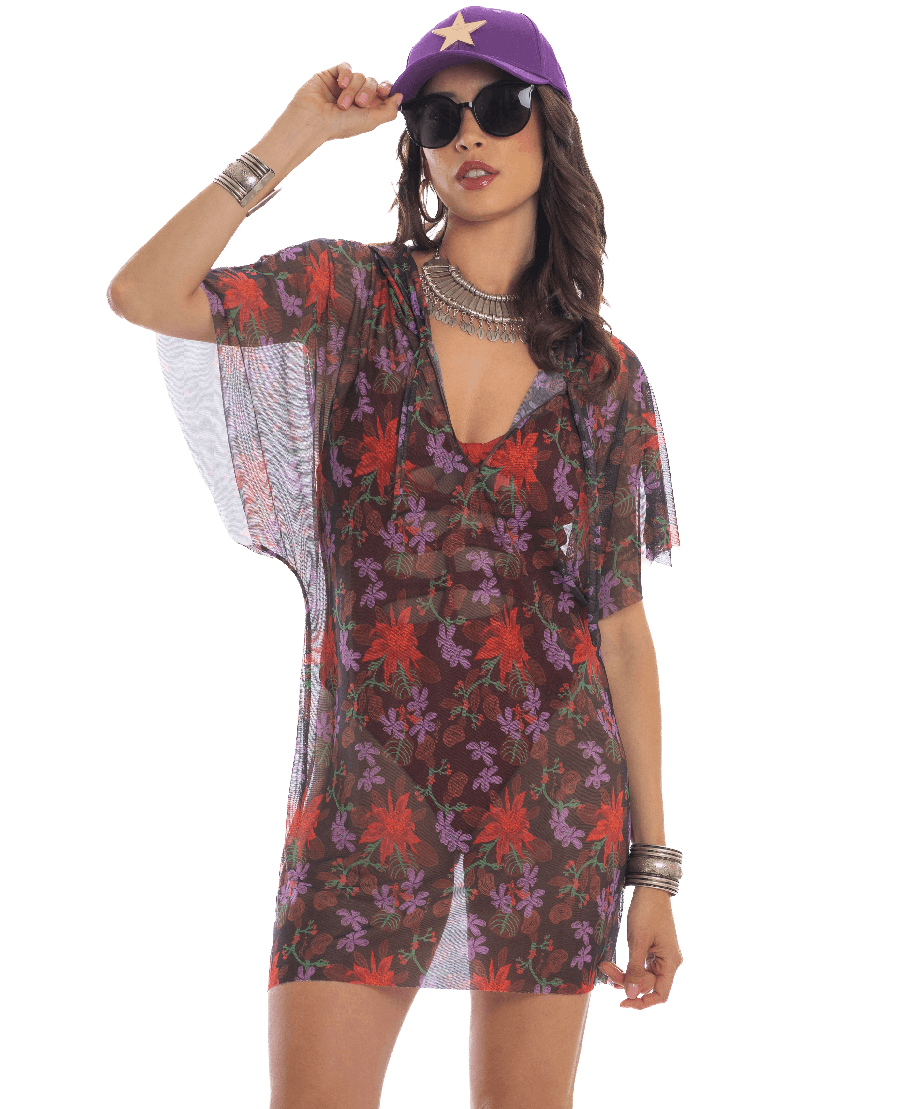Abito Blusa con Cappuccio Fili dei Fiori
