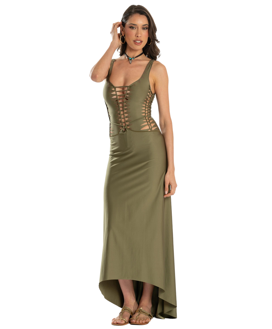 Solid Color Pareo Dress