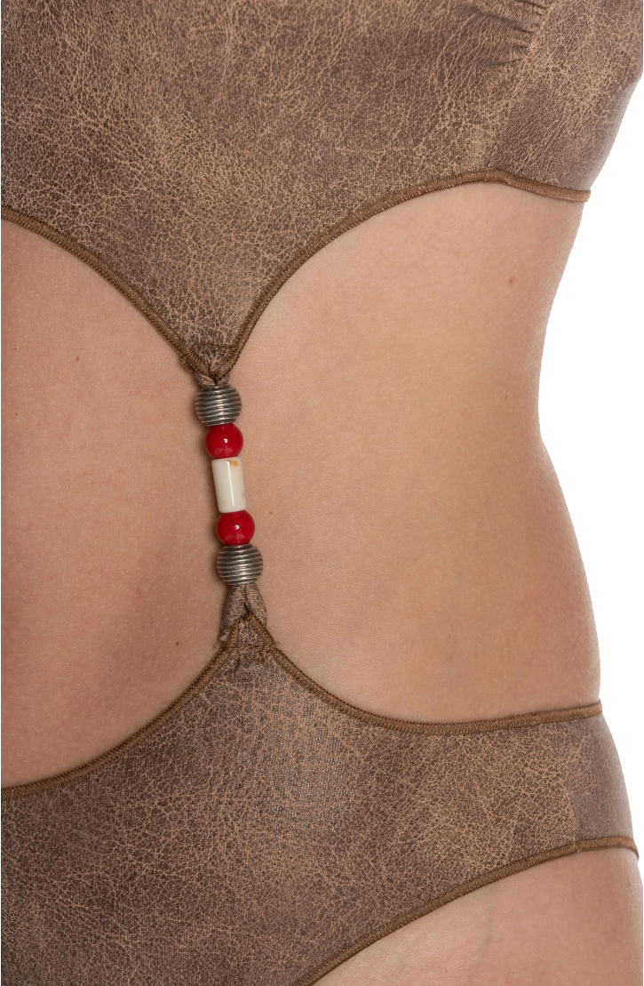 Swimsuit Trikini Vegan Leather