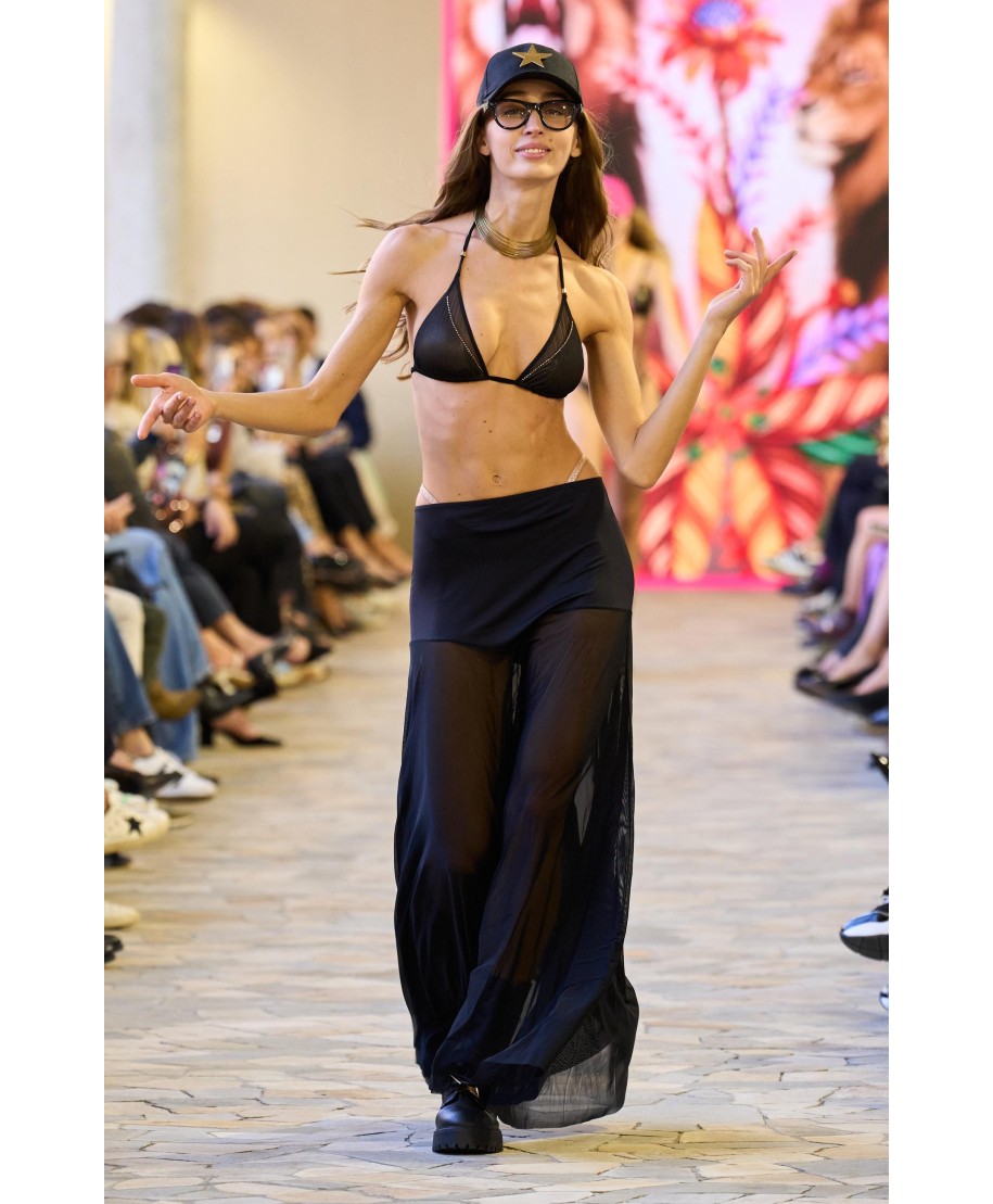 Long Skirt Solid Color Tulle