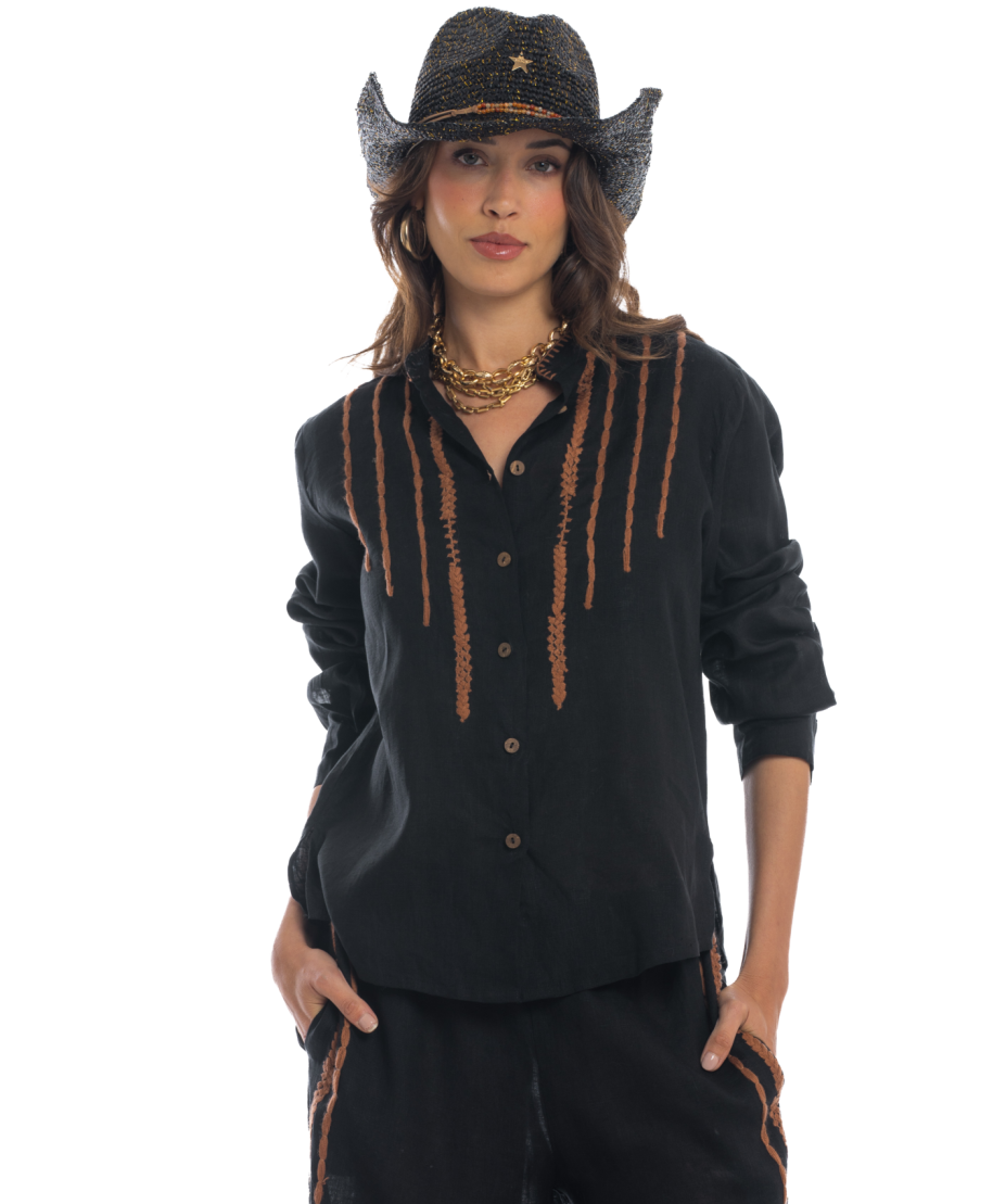 Camicia Ricamata Lino