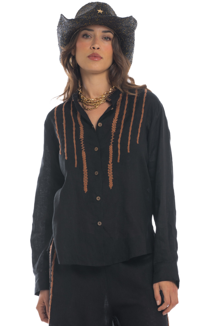Embroidered Linen Shirt
