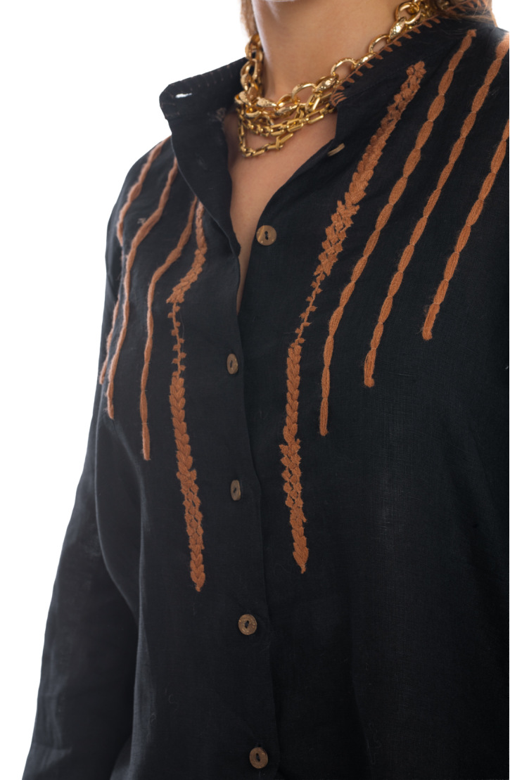 Embroidered Linen Shirt