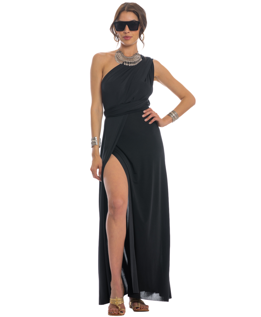 Transformable Long Dress Solid Color