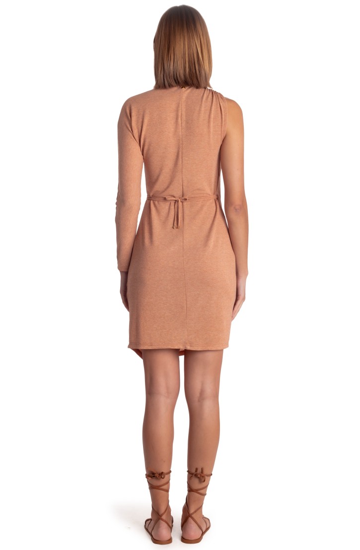 Asymmetrical Lurex Mini Dress