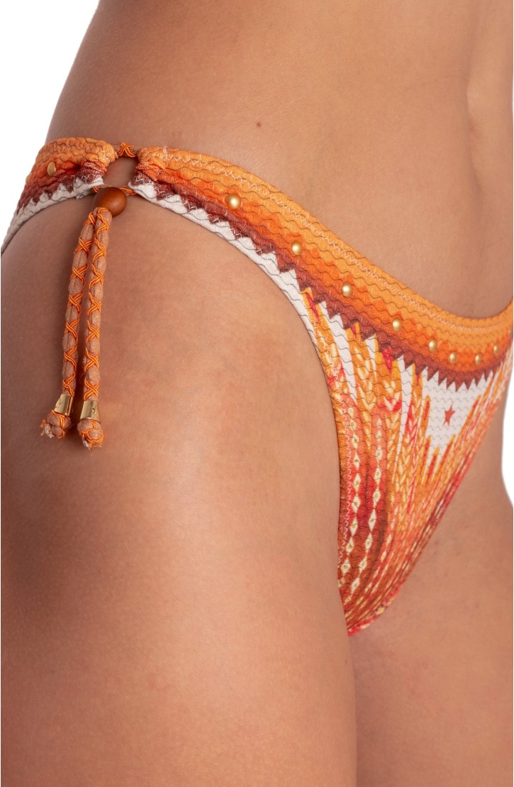 Wings Print Studded Padded Bandeau Bikini