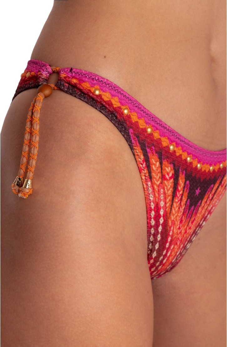 Wings Print Studded Padded Bandeau Bikini