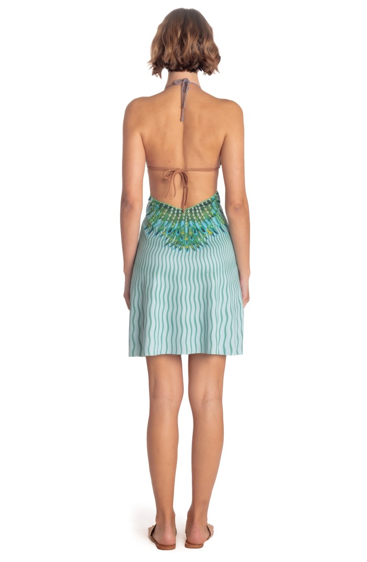 Cut-out Dress Wings Print