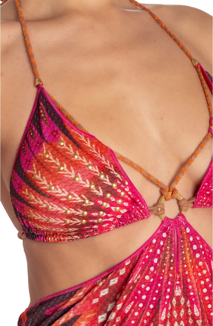 Abito Cut-out Stampa Wings