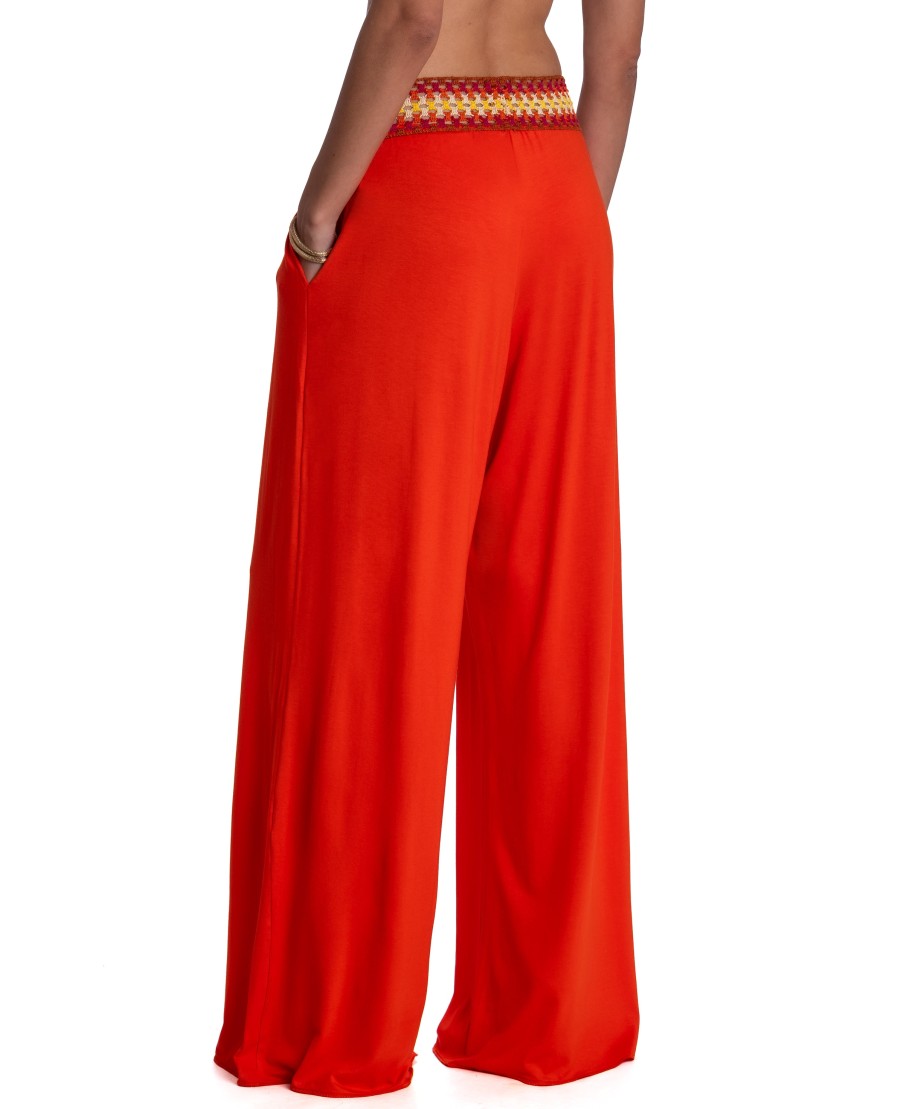PANTALONE PALAZZO CON PASSAMANERIA CROCHET