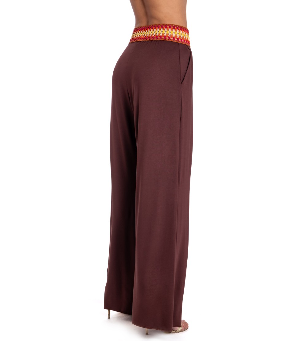 PANTALONE PALAZZO CON PASSAMANERIA CROCHET