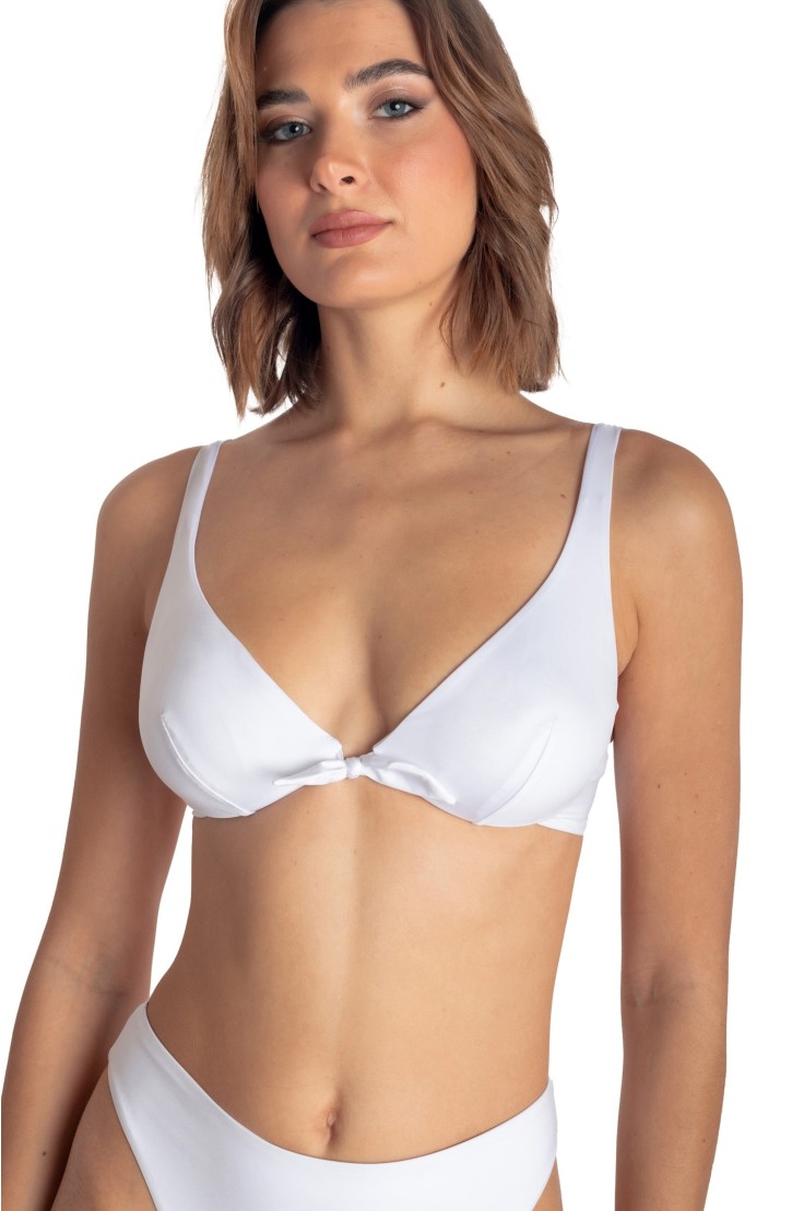 SOLID-COLOURED LYCRA UNDERWIRED BALCONETTE TOP
