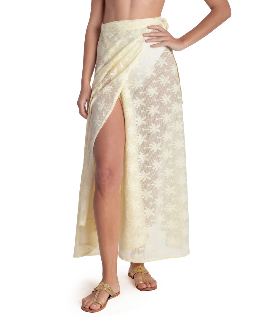 LONG SKIRT PALM EMBROIDERY