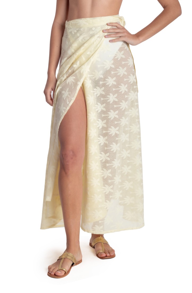 LONG SKIRT PALM EMBROIDERY