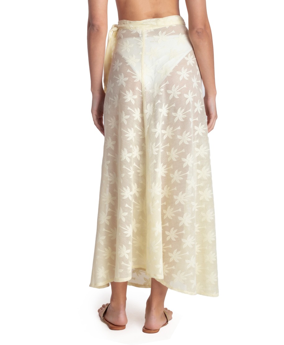 LONG SKIRT PALM EMBROIDERY