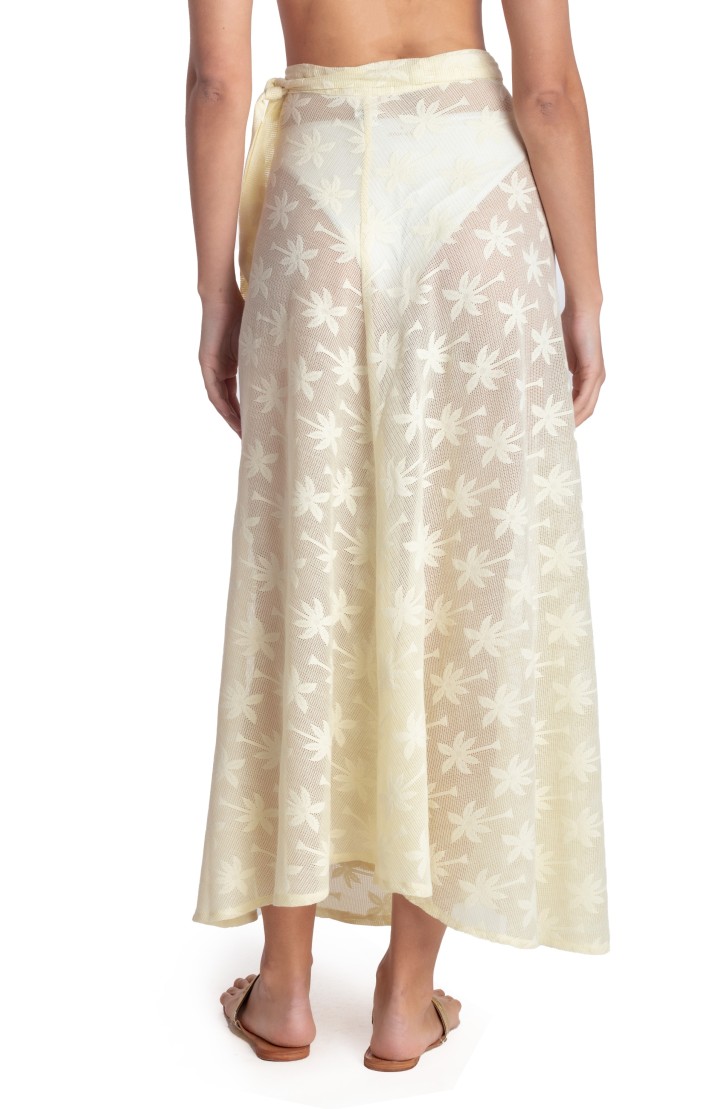 LONG SKIRT PALM EMBROIDERY
