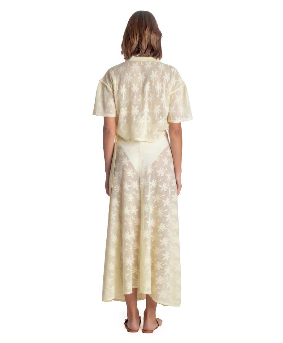 LONG SKIRT PALM EMBROIDERY