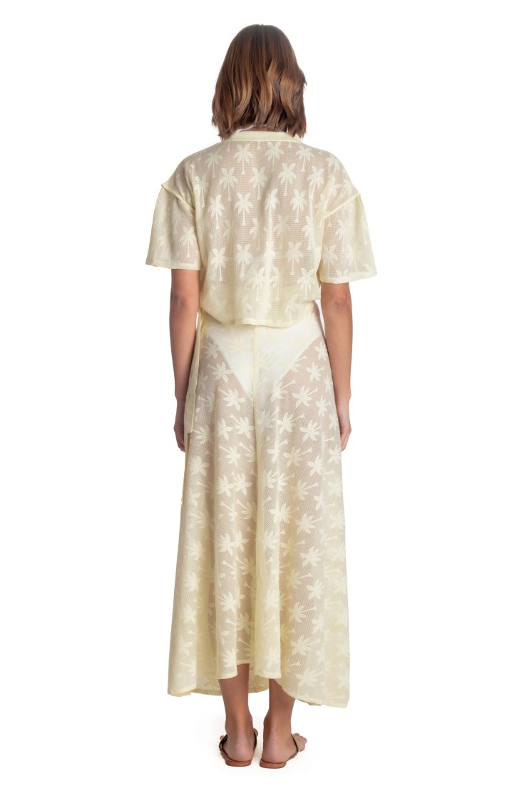 LONG SKIRT PALM EMBROIDERY
