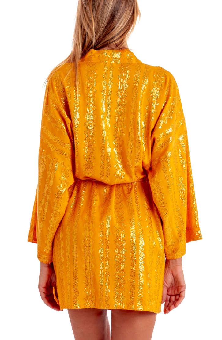 SHORT LUREX KIMONO WITH BELT