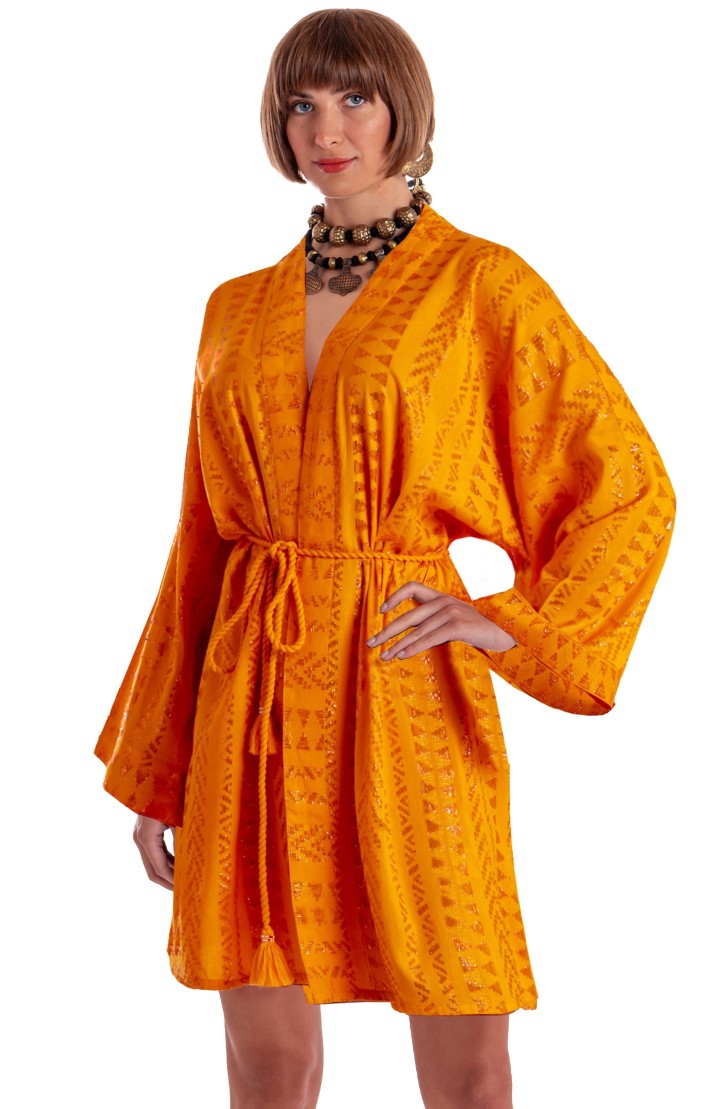 SHORT LUREX KIMONO WITH BELT