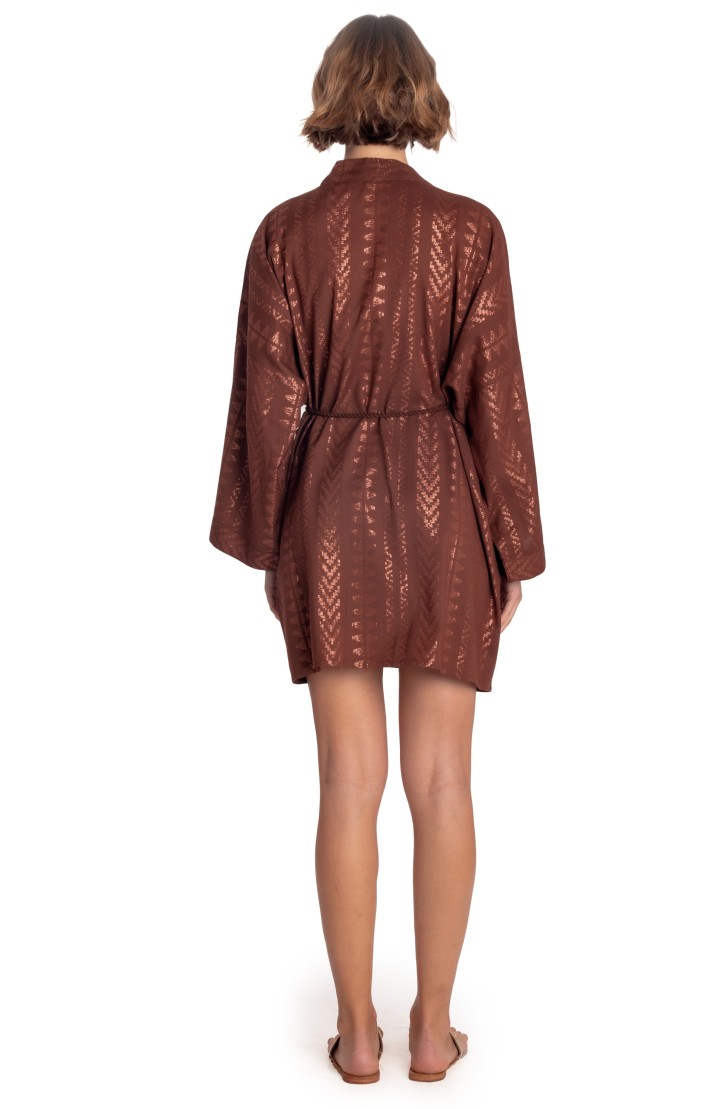 SHORT LUREX KIMONO WITH BELT