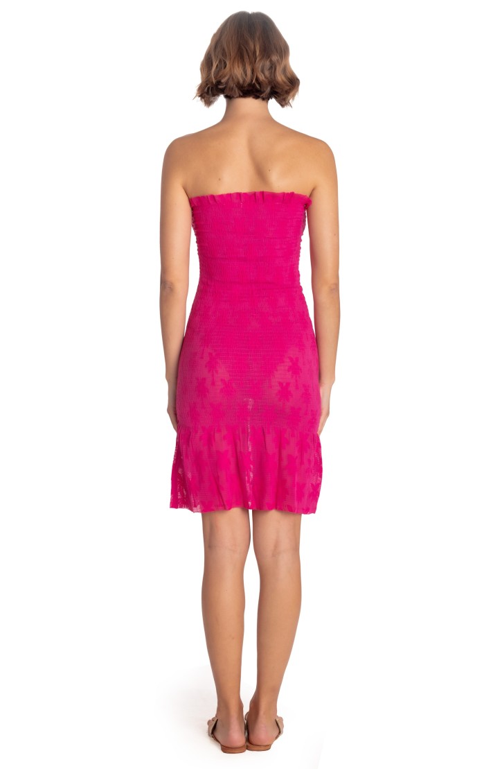 MINI DRESS SASH PALM EMBROIDERY