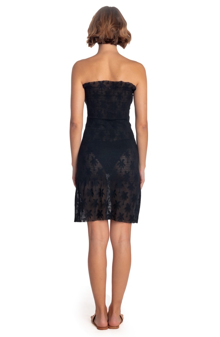 MINI DRESS SASH PALM EMBROIDERY