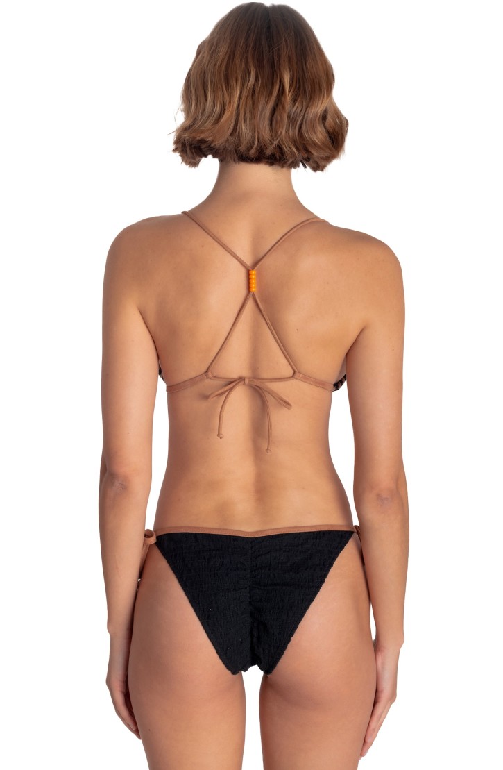 Bikini Triangolo Imbottito Ricamo Palme