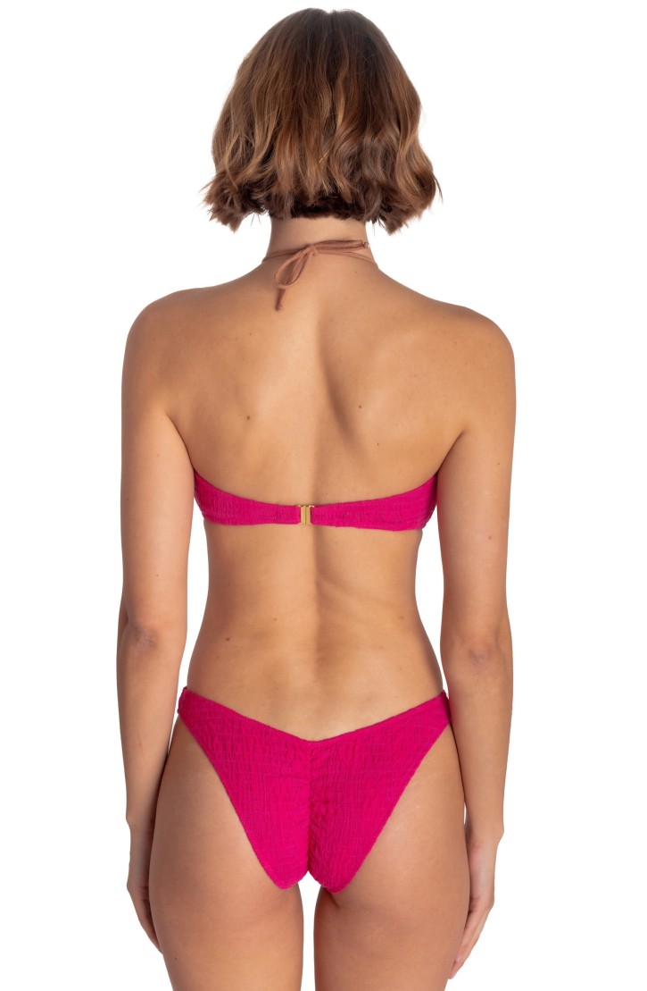 PALM EMBROIDERY PADDED BANDEAU BIKINI