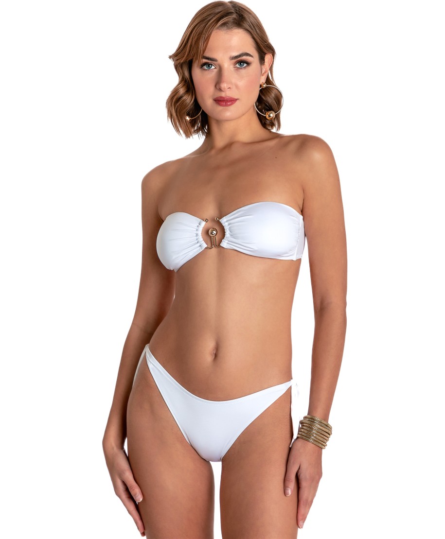 Bikini Fascia Imbottita Con Accessorio Tinta Unita