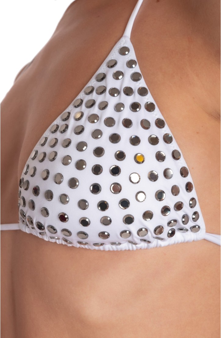 PADDED TRIANGLE BIKINI WITH MIRROR CRYSTALS