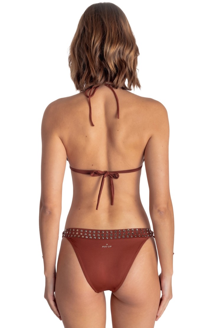 PADDED TRIANGLE BIKINI WITH MIRROR CRYSTALS