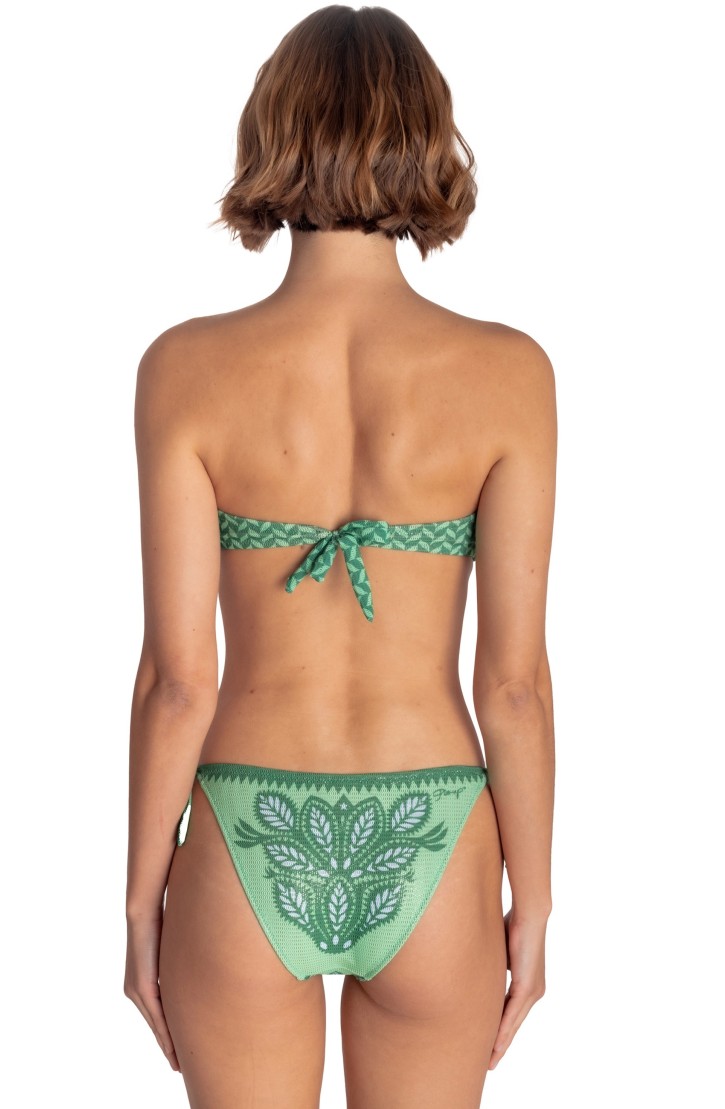 Padded Bandeau Bikini With Pearls Beautiful Tree Print