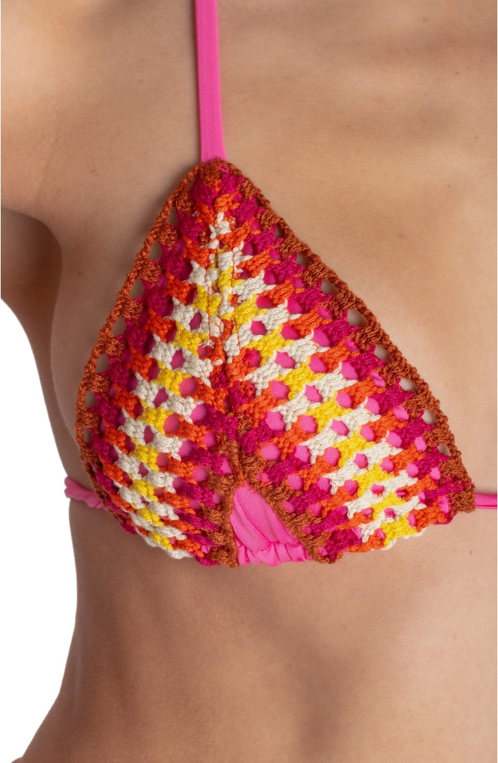 BIKINI TRIANGOLO IMBOTTITO CON PASSAMANERIA CROCHET