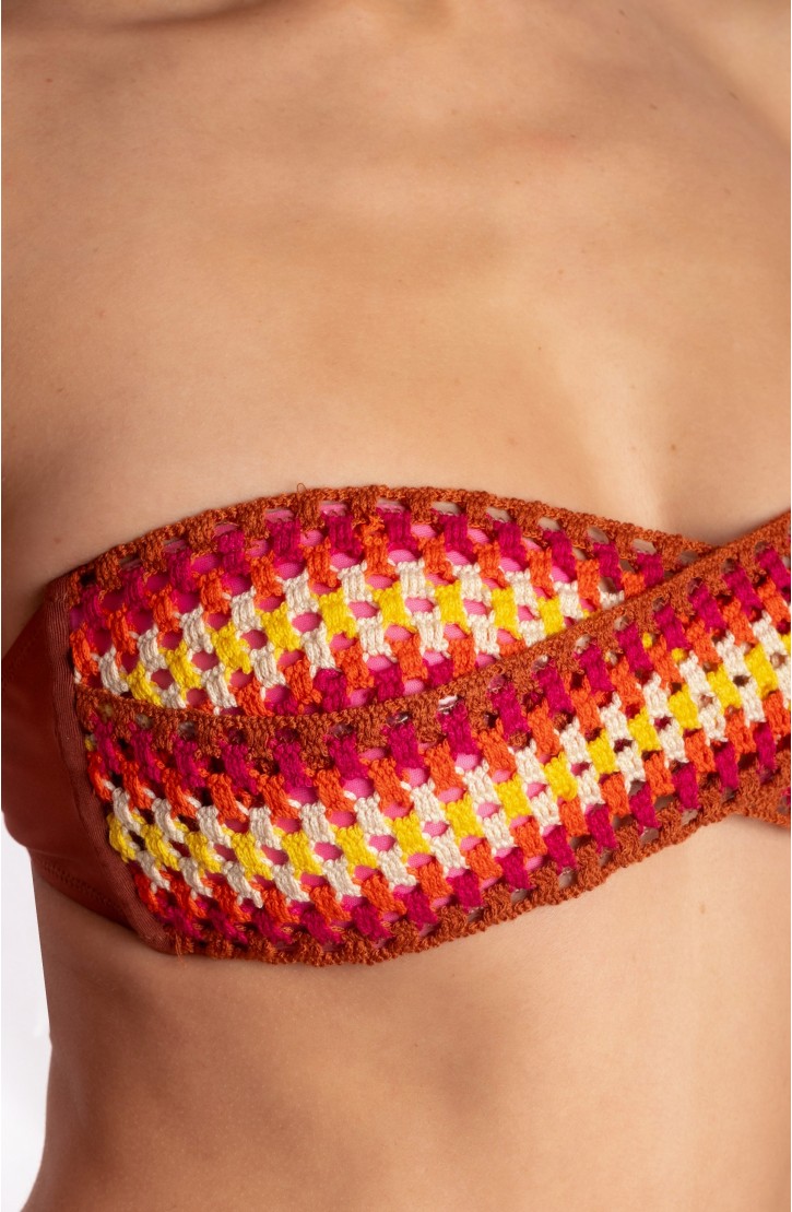 BIKINI FASCIA IMBOTTITA CON PASSAMANERIA CROCHET