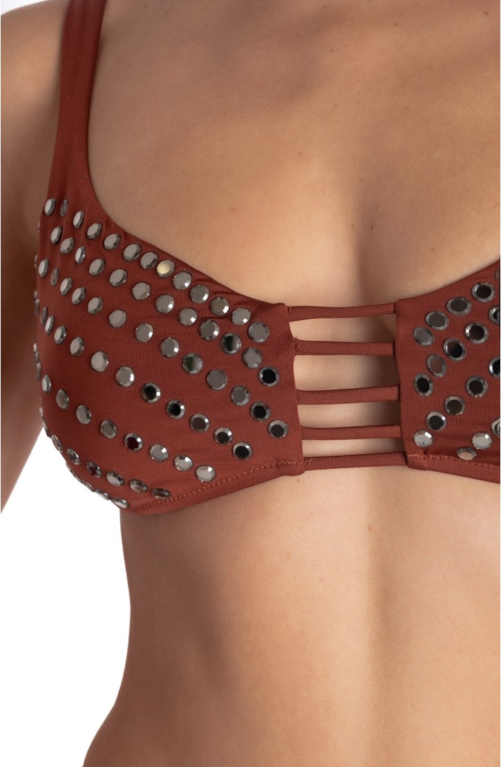 BIKINI BRASSIERE WITH MIRROR CRYSTALS