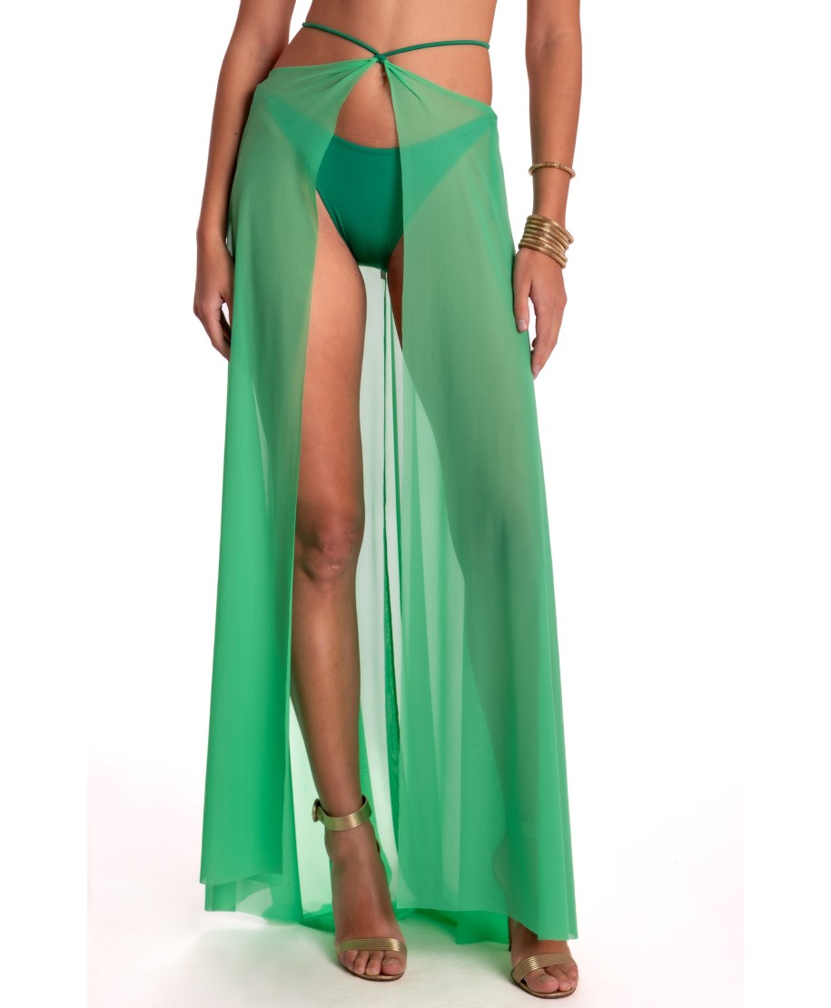 Solid Color Tulle Pareo Dress