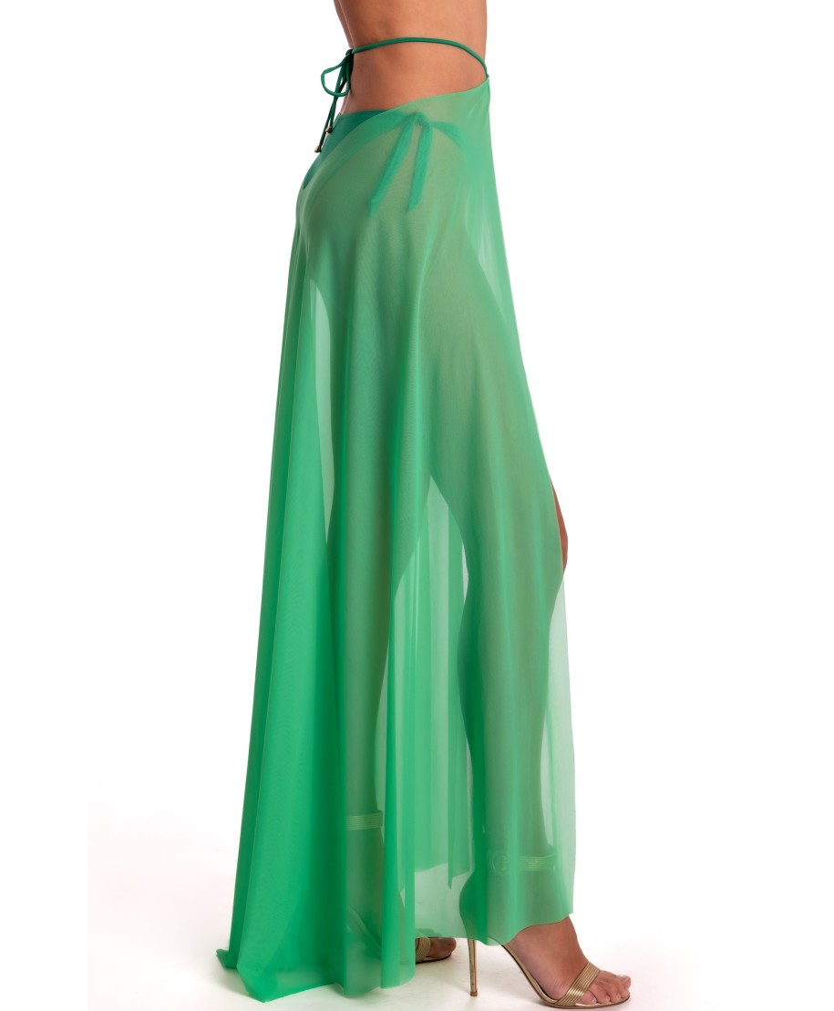 Solid Color Tulle Pareo Dress