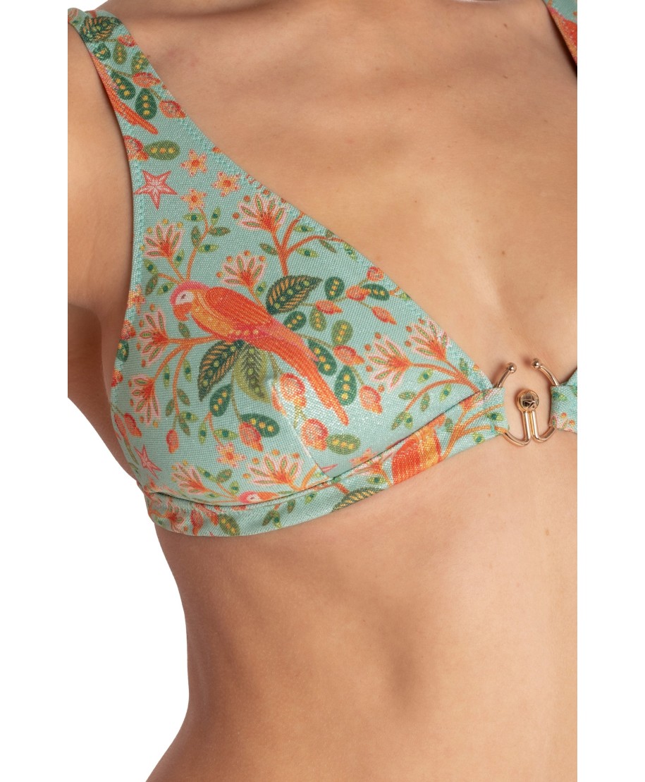 TOP BIKINI BRASSIERE CON ACCESSORIO STAMPA FLOWER BIRD