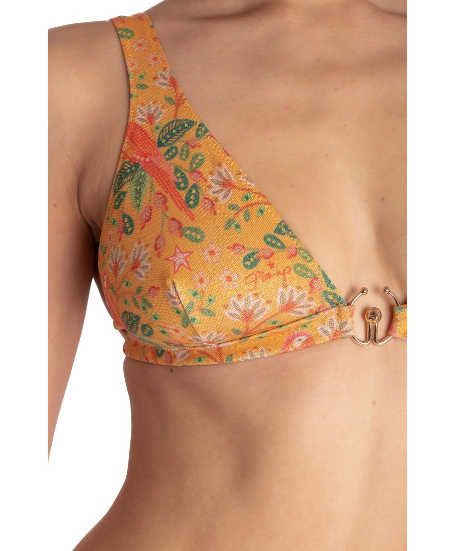 TOP BIKINI BRASSIERE CON ACCESSORIO STAMPA FLOWER BIRD