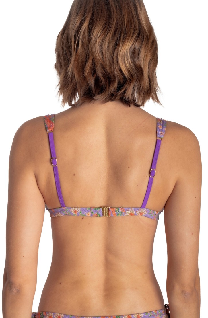 BRASSIERE BIKINI TOP WITH ACCESSORY FLOWER BIRD PRINT
