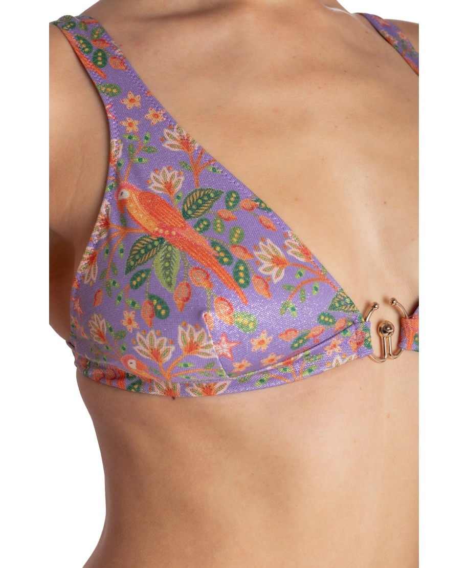 TOP BIKINI BRASSIERE CON ACCESSORIO STAMPA FLOWER BIRD